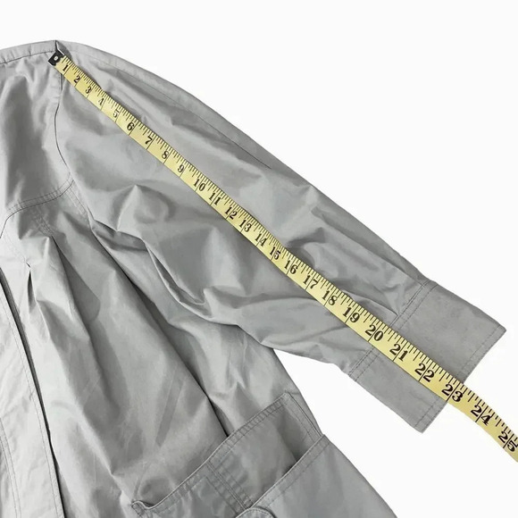 Time Collection Lightweight Pleated Long Trench Coat Women Size 8 Tan Oversized - Picture 13 of 16